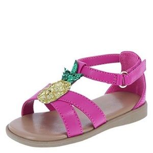 3/$30! Teeny toes pink pineapple sandals shoes size 1